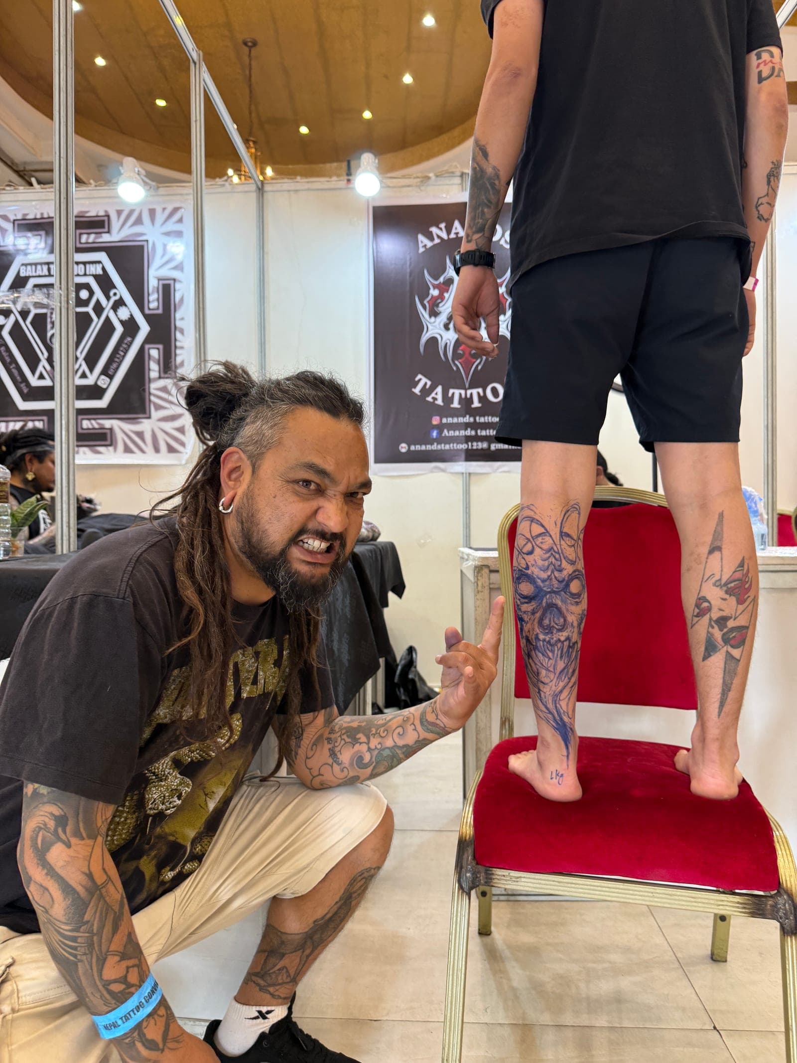 Master Ananda representing Anands Tattoo at the Nepal Tattoo Convention